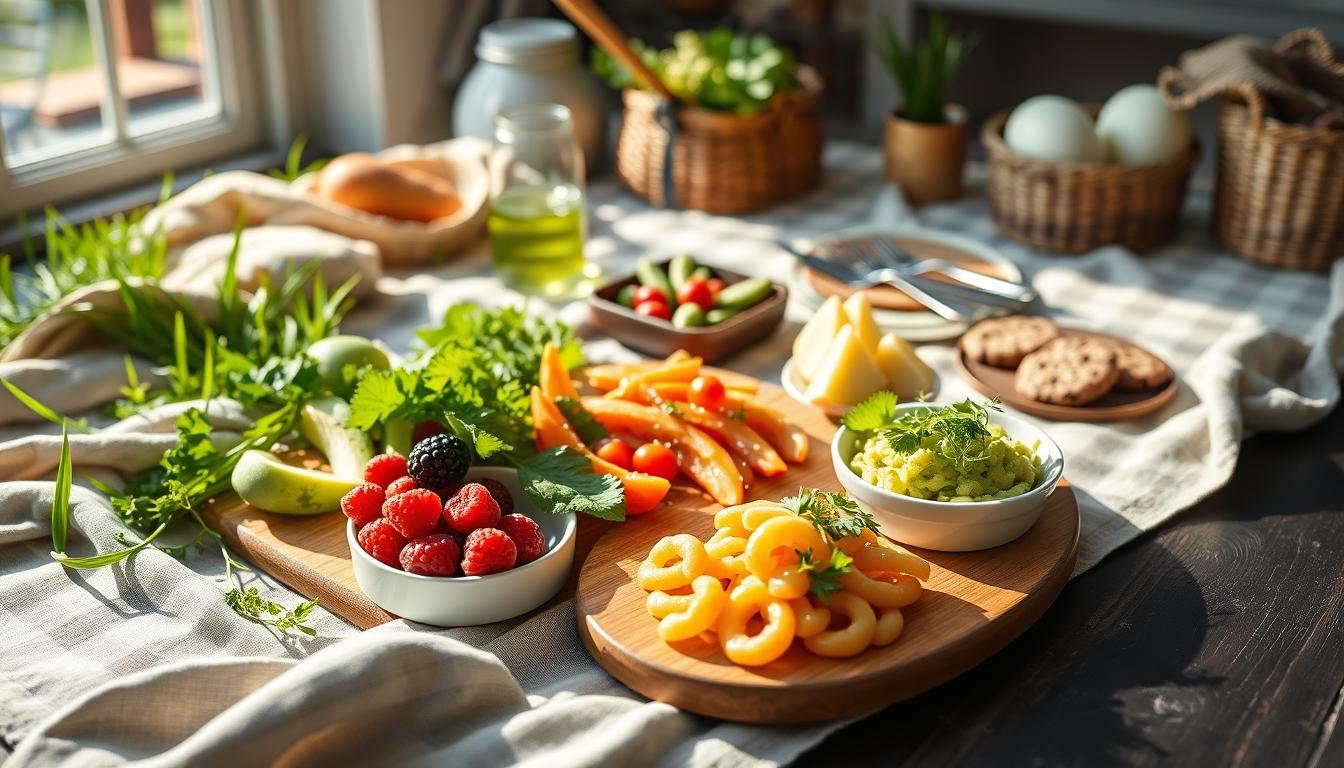 Ingredients prepared for a simple home dinner